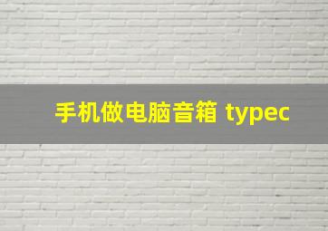 手机做电脑音箱 typec